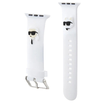 Karl Lagerfeld 3D Rubber Karl&Choupette Heads strap for Apple Watch 42/44/45/49mm - white_2