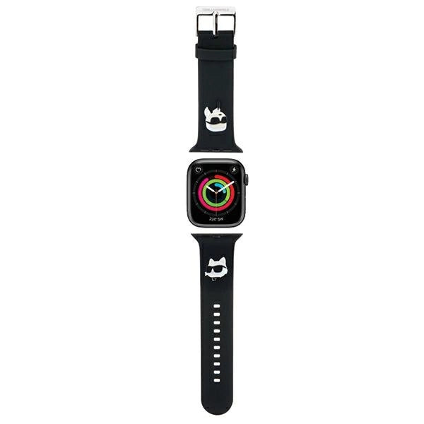 Karl Lagerfeld 3D Rubber Karl&Choupette Heads strap for Apple Watch 42/44/45/49mm - black_0