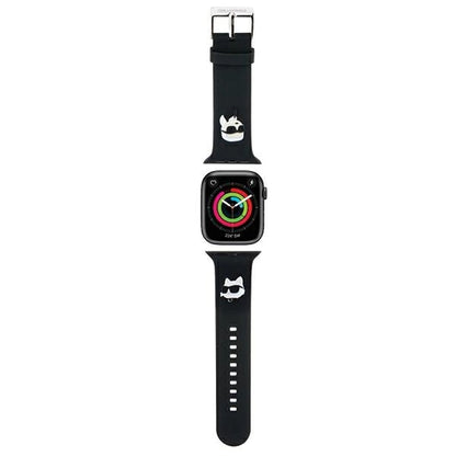 Karl Lagerfeld 3D Rubber Karl&Choupette Heads strap for Apple Watch 42/44/45/49mm - black_0