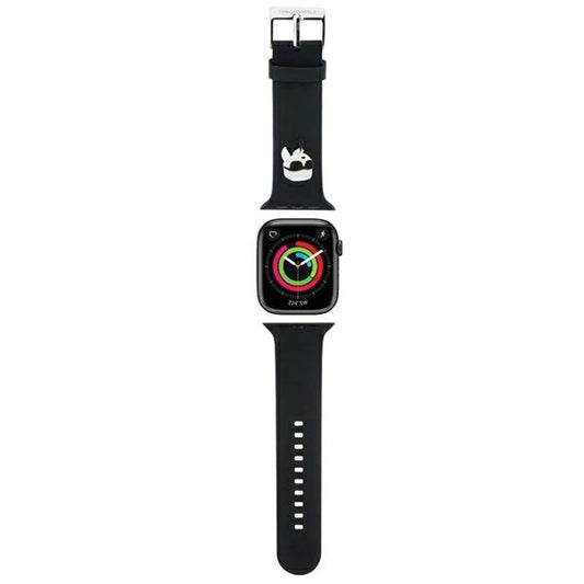 Karl Lagerfeld 3D Rubber Karl Head strap for Apple Watch 42/44/45/49mm - black_0