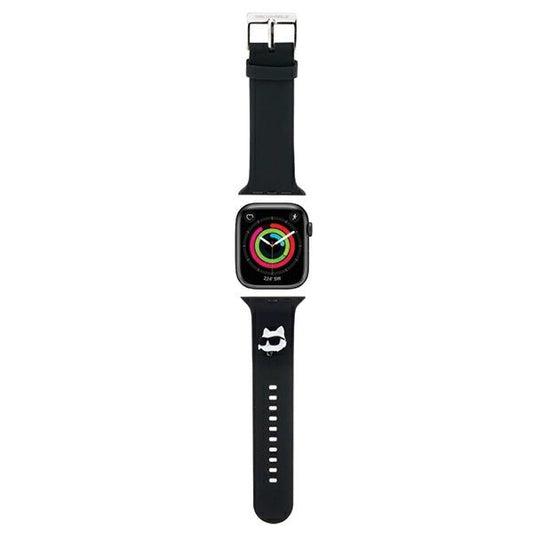 Karl Lagerfeld 3D Rubber Choupette Heads Strap for Apple Watch 38/40/41mm - Black_0
