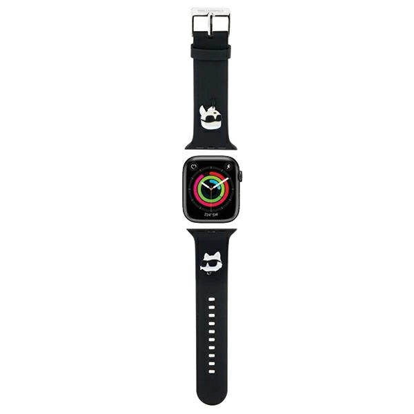 Karl Lagerfeld 3D Rubber Karl&amp;Choupette Heads strap for Apple Watch 38/40/41mm - black_0