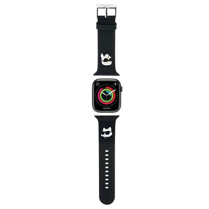 Karl Lagerfeld 3D Rubber Karl&amp;Choupette Heads strap for Apple Watch 38/40/41mm - black_0