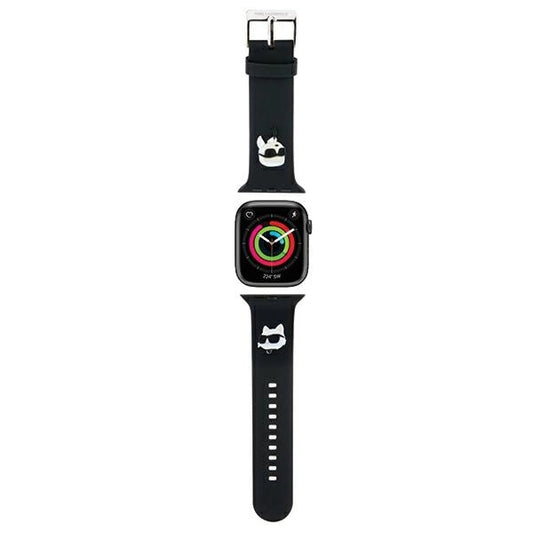 Karl Lagerfeld 3D Rubber Karl&amp;Choupette Heads strap for Apple Watch 38/40/41mm - black_0