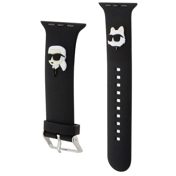 Karl Lagerfeld 3D Rubber Karl&amp;Choupette Heads strap for Apple Watch 38/40/41mm - black_2