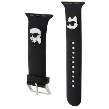 Karl Lagerfeld 3D Rubber Karl&amp;Choupette Heads strap for Apple Watch 38/40/41mm - black_2