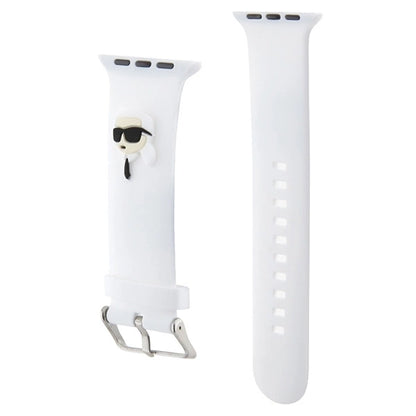 Karl Lagerfeld 3D Rubber Karl Head strap for Apple Watch 38/40/41mm - white_2