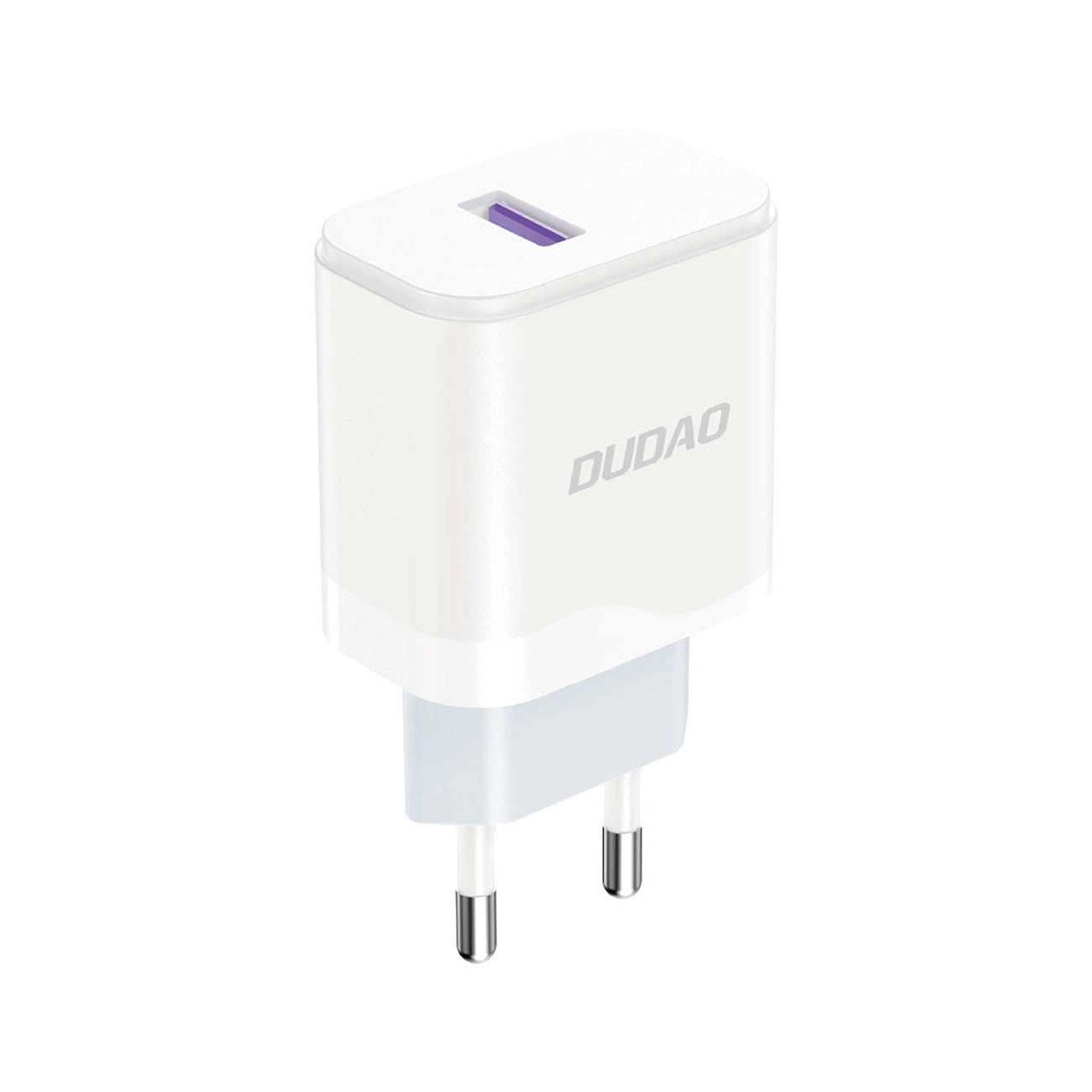 Dudao A20EU USB-A 18W network charger - white + USB-A - Lightning cable_1