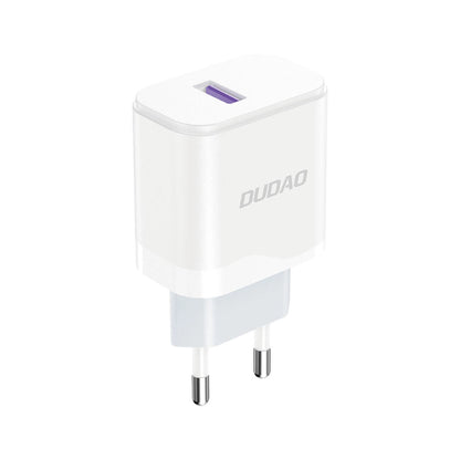 Dudao A20EU USB-A 18W network charger - white + USB-A - Lightning cable_1