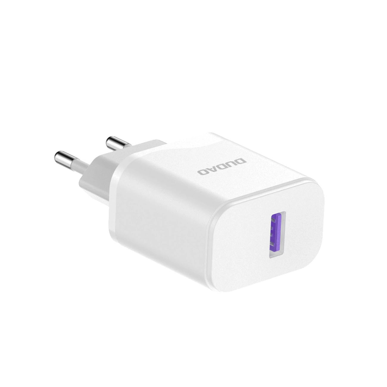 Dudao A20EU USB-A 18W network charger - white + USB-A - Lightning cable_2