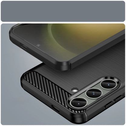 Case for Carbon Case Samsung Galaxy S24+ flexible silicone carbon cover - black_11