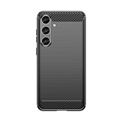 Case for Carbon Case Samsung Galaxy S24+ flexible silicone carbon cover - black_3