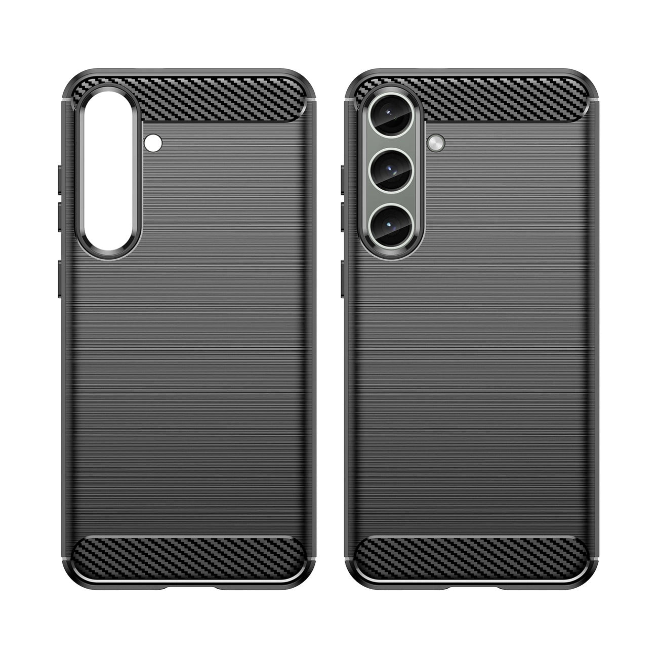 Case for Carbon Case Samsung Galaxy S24+ flexible silicone carbon cover - black_6