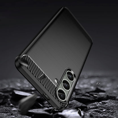 Case for Carbon Case Samsung Galaxy S24+ flexible silicone carbon cover - black_8