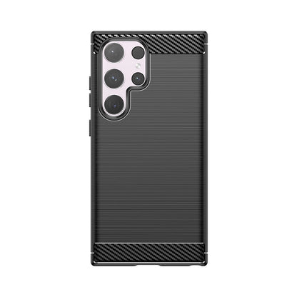 Carbon Case for Samsung Galaxy S24 Ultra Flexible Silicone Carbon Cover - Black_1