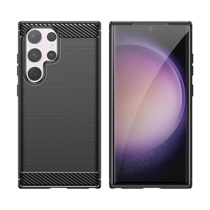 Carbon Case for Samsung Galaxy S24 Ultra Flexible Silicone Carbon Cover - Black_4