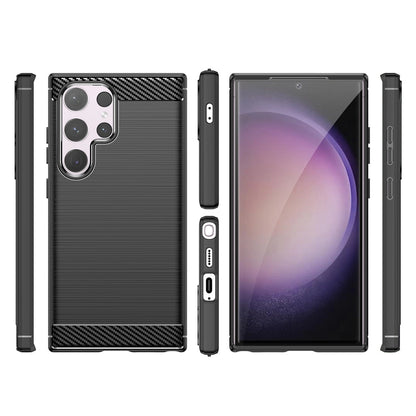 Carbon Case for Samsung Galaxy S24 Ultra Flexible Silicone Carbon Cover - Black_7