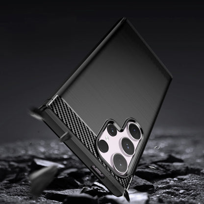 Carbon Case for Samsung Galaxy S24 Ultra Flexible Silicone Carbon Cover - Black_8