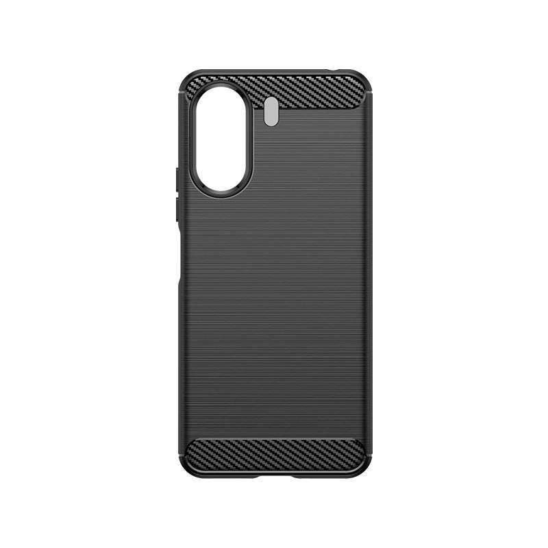 Carbon Case for Xiaomi Redmi 13c Flexible Silicone Carbon Cover - Black_3