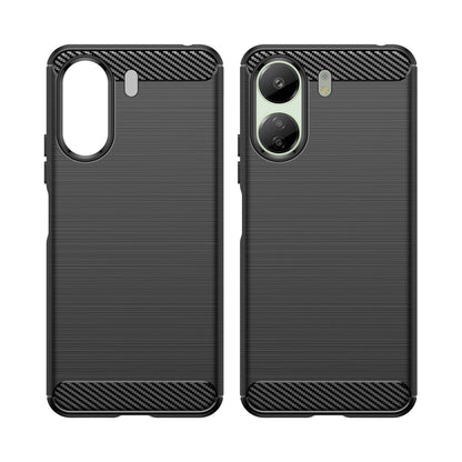 Carbon Case for Xiaomi Redmi 13c Flexible Silicone Carbon Cover - Black_6