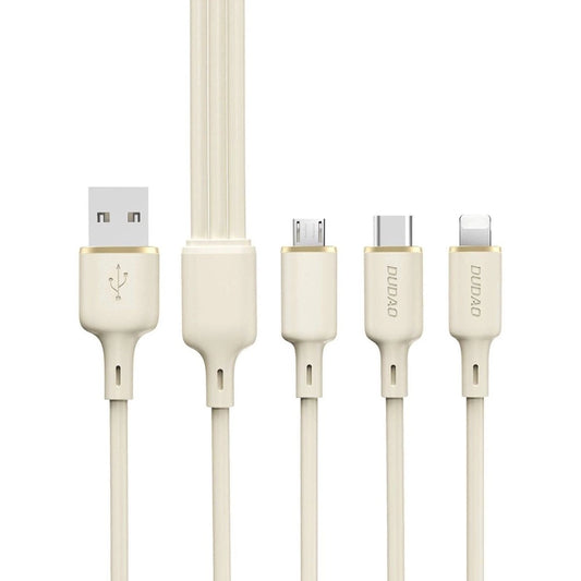 Dudao L7SE 3in1 cable USB-A - USB-C / Lightning / micro USB 66W 1.2m - beige_0