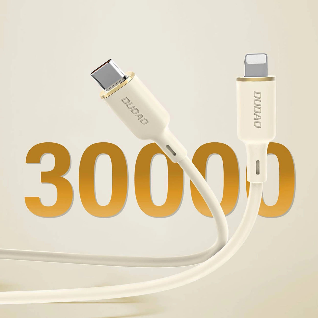 Dudao L7SE 3in1 cable USB-A - USB-C / Lightning / micro USB 66W 1.2m - beige_2