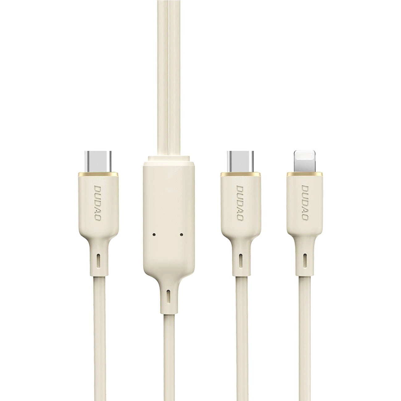 Dudao L7SF 2in1 cable USB-C - USB-C / Lightning 100W 1.2m - beige_0