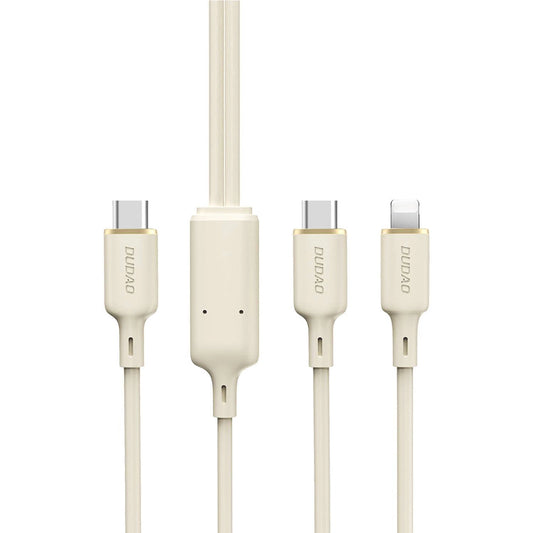Dudao L7SF 2in1 cable USB-C - USB-C / Lightning 100W 1.2m - beige_0