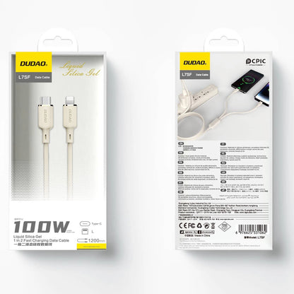 Dudao L7SF 2in1 cable USB-C - USB-C / Lightning 100W 1.2m - beige_4