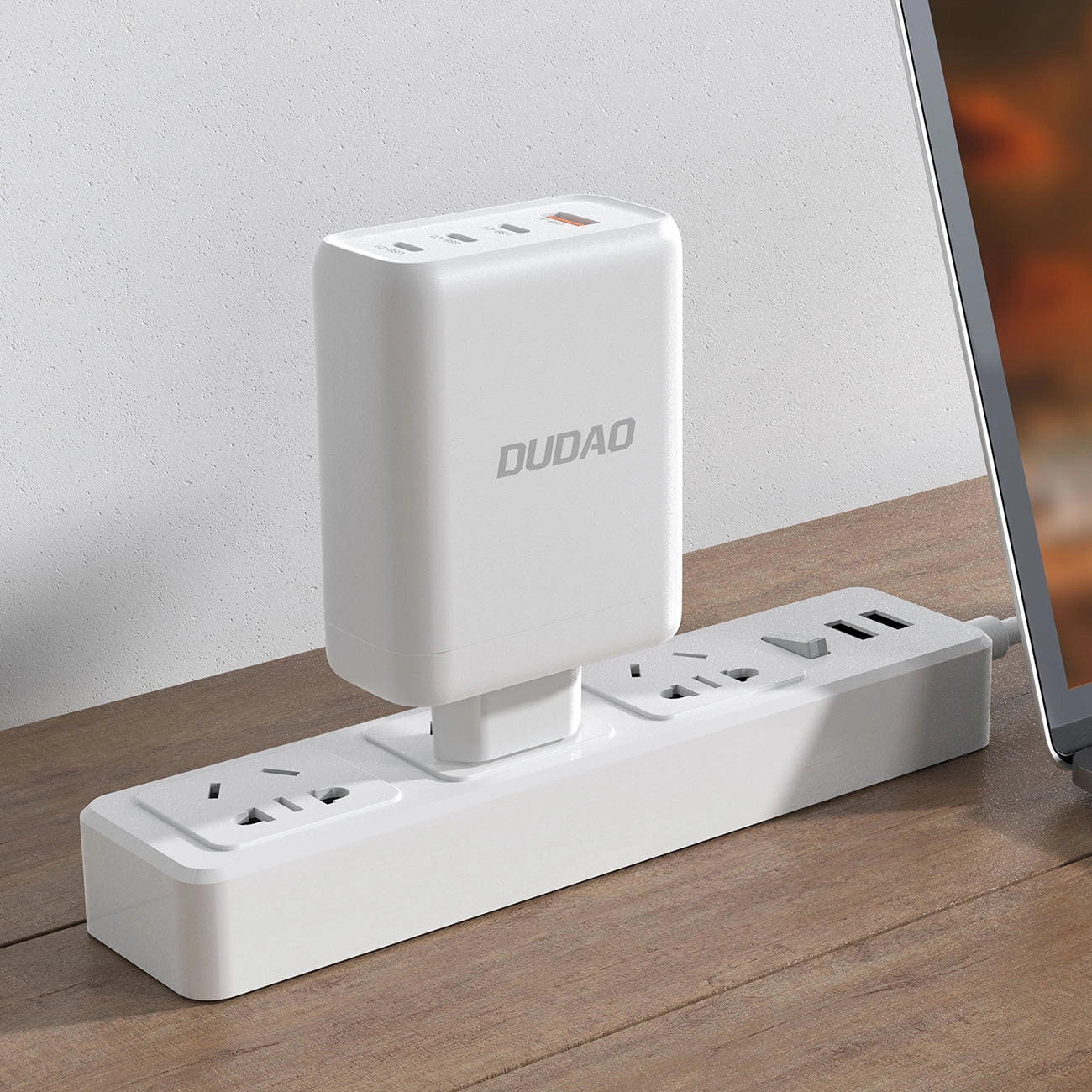GaN Dudao A140EU USB-A / 3xUSB-C PD 140W charger - white_1