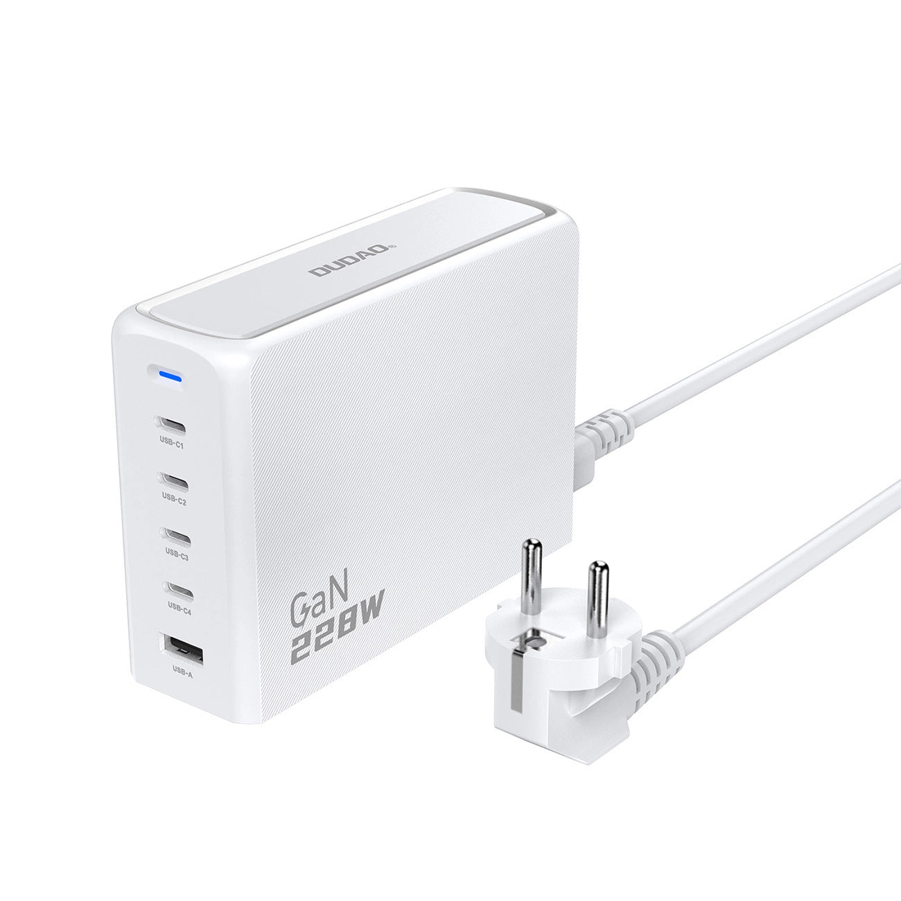 Dudao A228EU GaN charger 1x USB-A 4x USB-C PD 228W - white_0