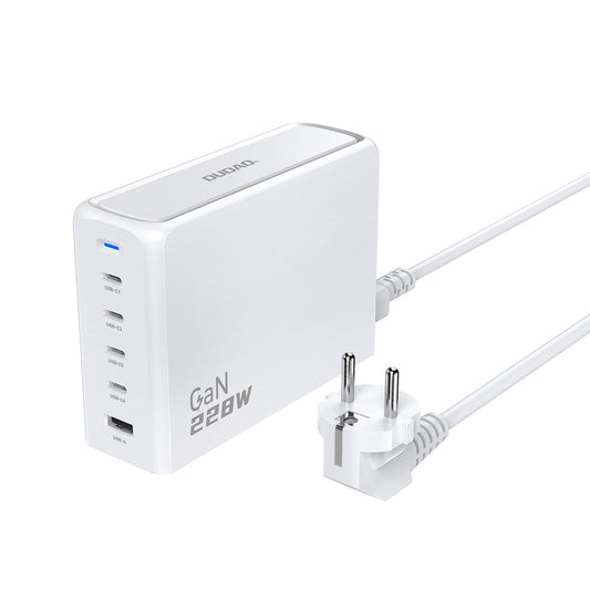 Dudao A228EU GaN charger 1x USB-A 4x USB-C PD 228W - white_0