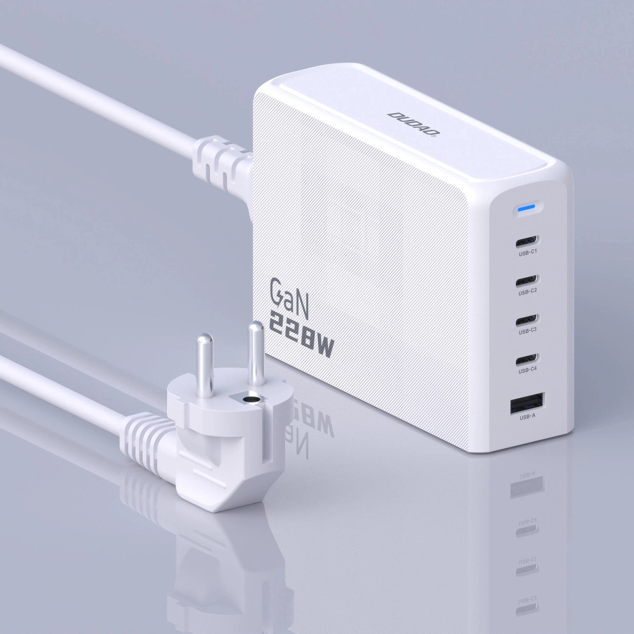 Dudao A228EU GaN charger 1x USB-A 4x USB-C PD 228W - white_10