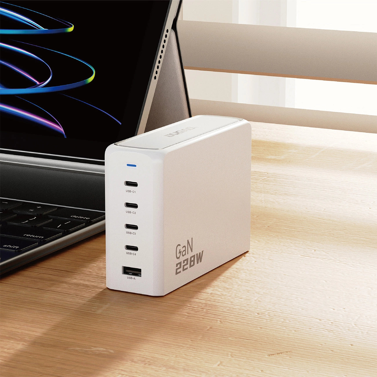 Dudao A228EU GaN charger 1x USB-A 4x USB-C PD 228W - white_9