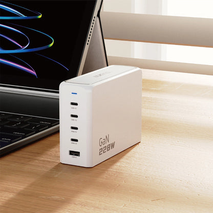 Dudao A228EU GaN charger 1x USB-A 4x USB-C PD 228W - white_9