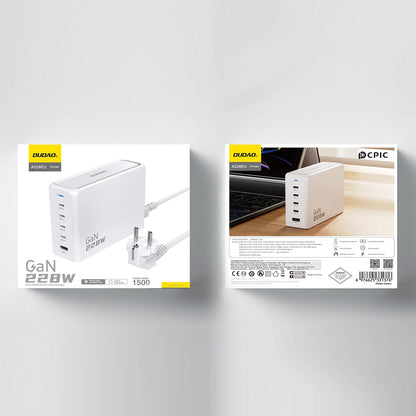 Dudao A228EU GaN charger 1x USB-A 4x USB-C PD 228W - white_5