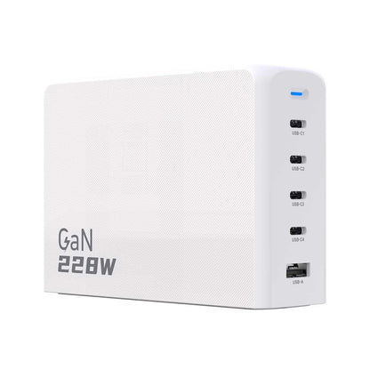 Dudao A228EU GaN charger 1x USB-A 4x USB-C PD 228W - white_2