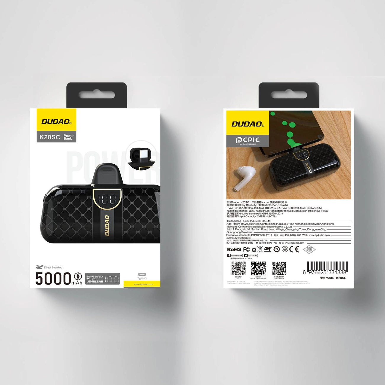 Powerbank Dudao K20SC 5000mAh mini 2x USB-C - black_4