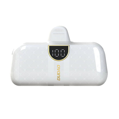 Dudao K20SL 5000mAh mini power bank with Lightning / USB-C connectors - white_1