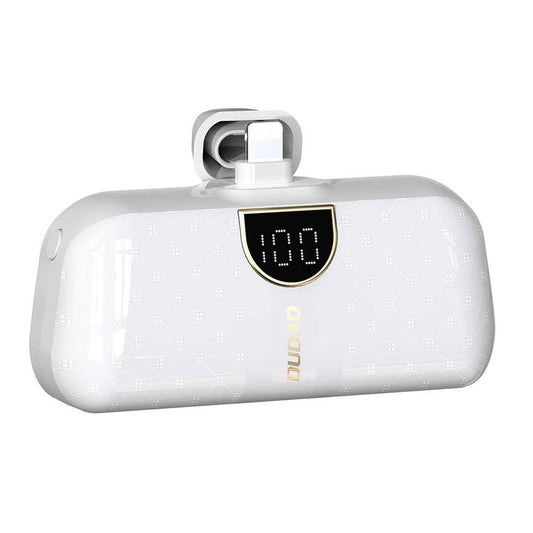Dudao K20SL 5000mAh mini power bank with Lightning / USB-C connectors - white_0