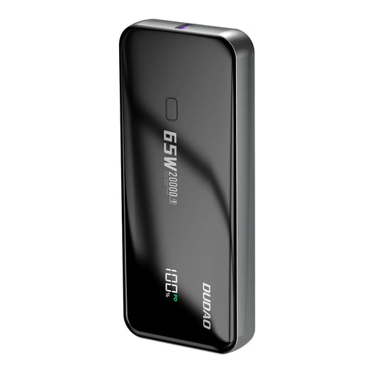 Dudao K65 20000mAh 65W Powerbank 1x USB-C 2x USB-A with display - black_0