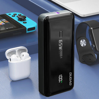 Dudao K65 20000mAh 65W Powerbank 1x USB-C 2x USB-A with display - black_8