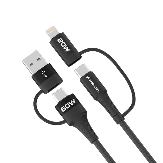 Wozinsky WNBAA 4in1 cable 2x USB-C 1x USB-A 1x Lightning 60W 1 m - black_0