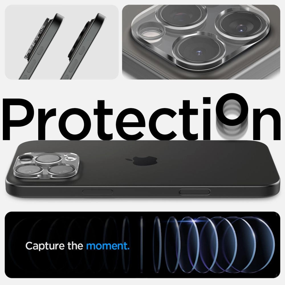 Spigen Optik.tR Camera Protector for iPhone 14 Pro / Pro Max / 15 Pro / Pro Max / 16 Pro / Pro Max - Transparent 2 pcs._11
