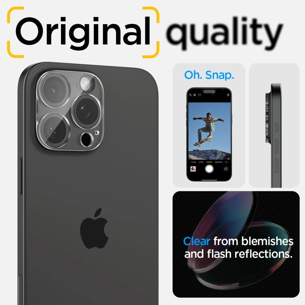 Spigen Optik.tR Camera Protector for iPhone 14 Pro / Pro Max / 15 Pro / Pro Max / 16 Pro / Pro Max - Transparent 2 pcs._13