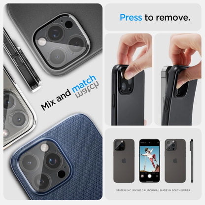 Spigen Optik.tR Camera Protector for iPhone 14 Pro / Pro Max / 15 Pro / Pro Max / 16 Pro / Pro Max - Transparent 2 pcs._15