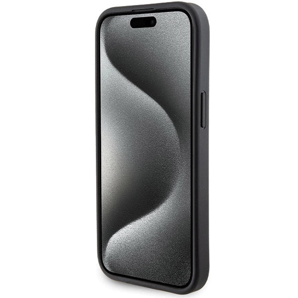 Ferrari Grip Stand Metal Logo case for iPhone 15 - black_4