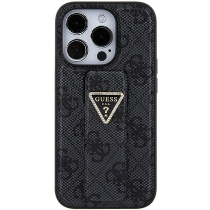Guess Grip Stand 4G Triangle Strass case for iPhone 15 Pro - black_3