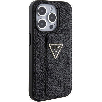 Guess Grip Stand 4G Triangle Strass case for iPhone 15 Pro - black_4