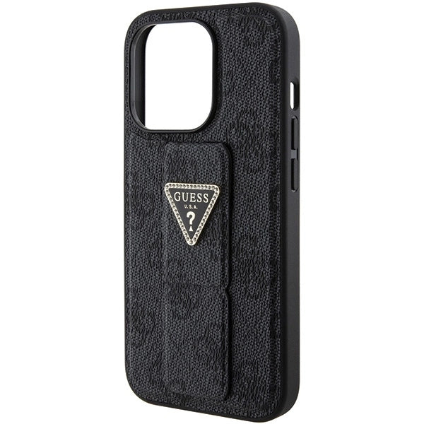 Guess Grip Stand 4G Triangle Strass case for iPhone 15 Pro - black_6